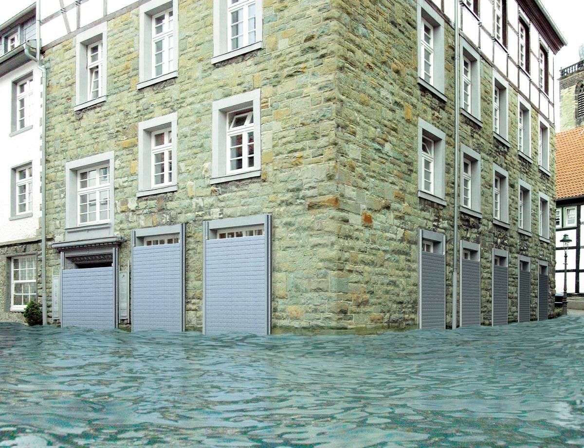 Wirkungsvoller Hochwasser- und Gebäudeschutz mit der Stahlwand WP WASTO 