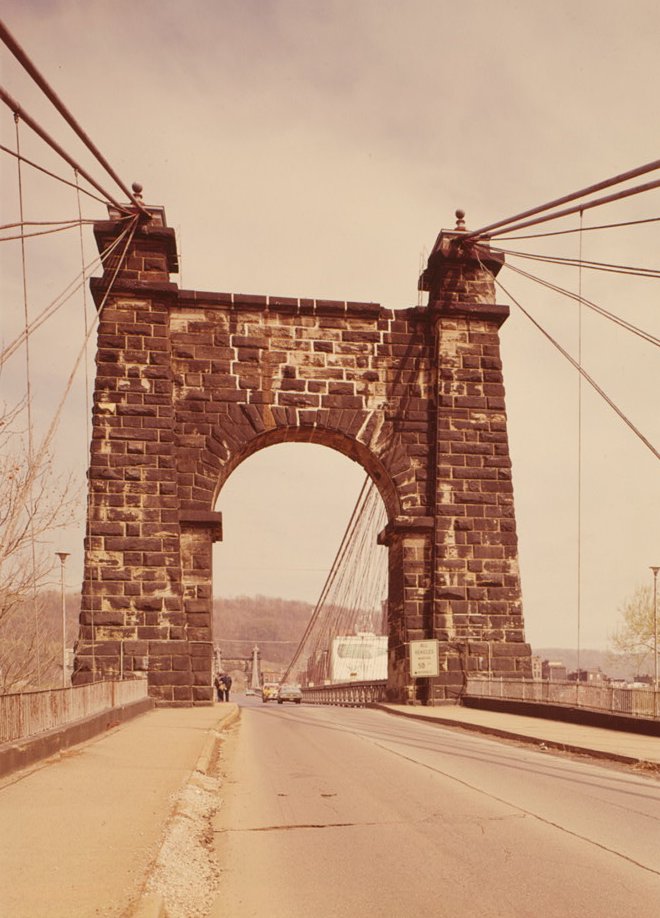 Wheeling Suspension Bridge Spanning East channel of Ohio River at U.S. Route, Wheeling, Ohio County, WV (HAER, WVA,35-WHEEL,35-63)