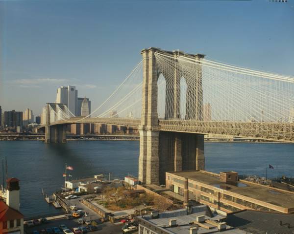Brooklyn Bridge View looking north with former Brooklyn ferry slip in foreground (HAER, NY,31-NEYO,90-79)