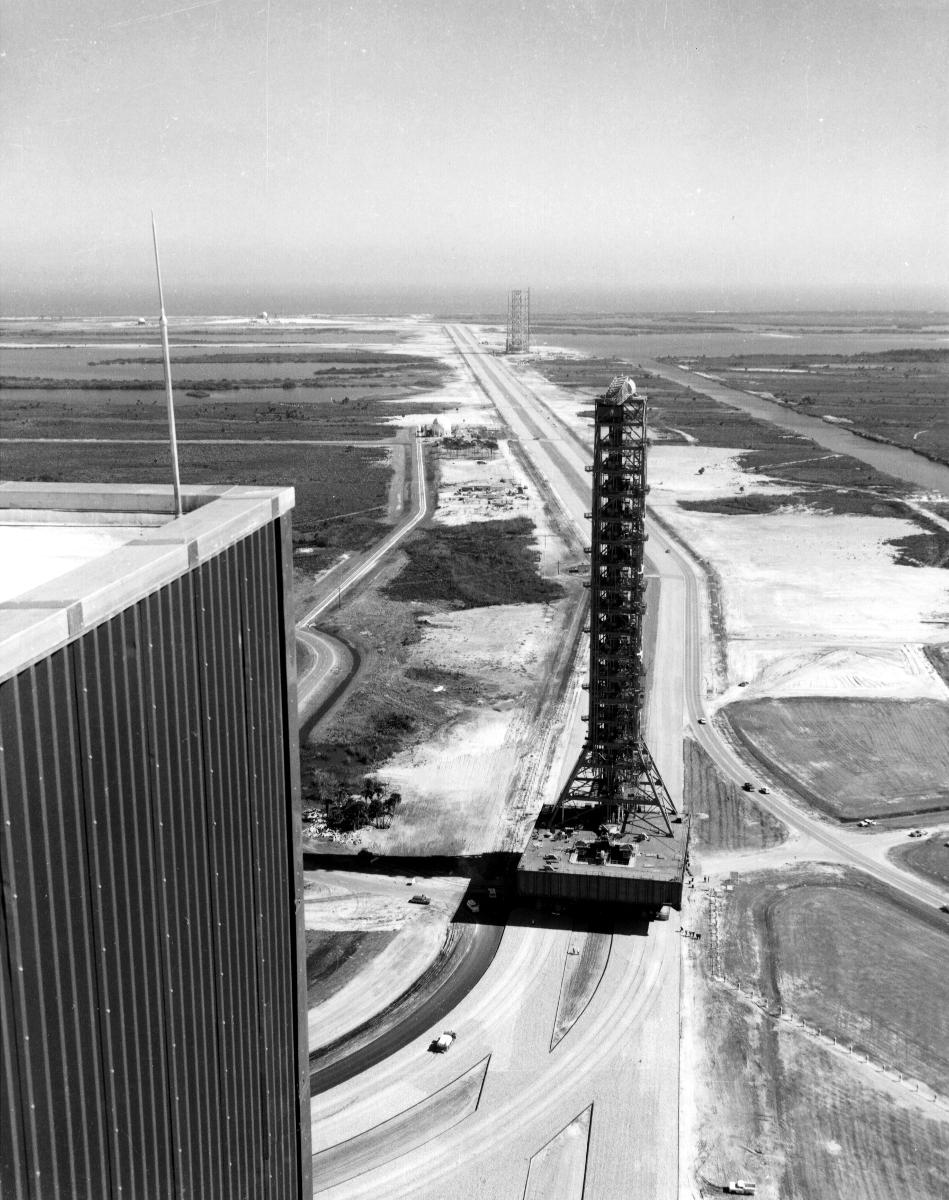 Mobile Launcher #1 moving into VAB. 