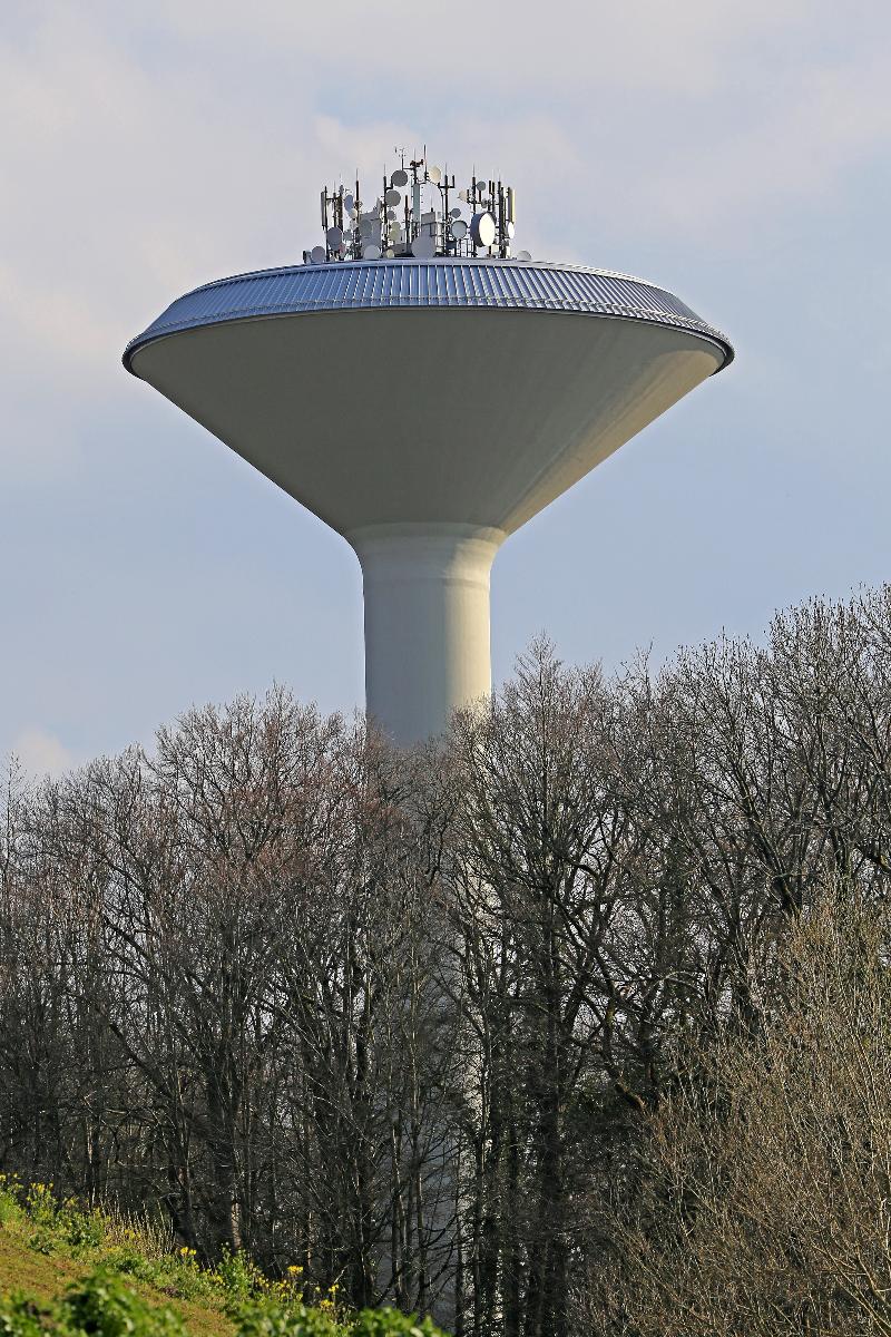 Water tower in Göppingen am Eichert The 52 meter high tower was completed in 1975. Capacity 500 cubic meters