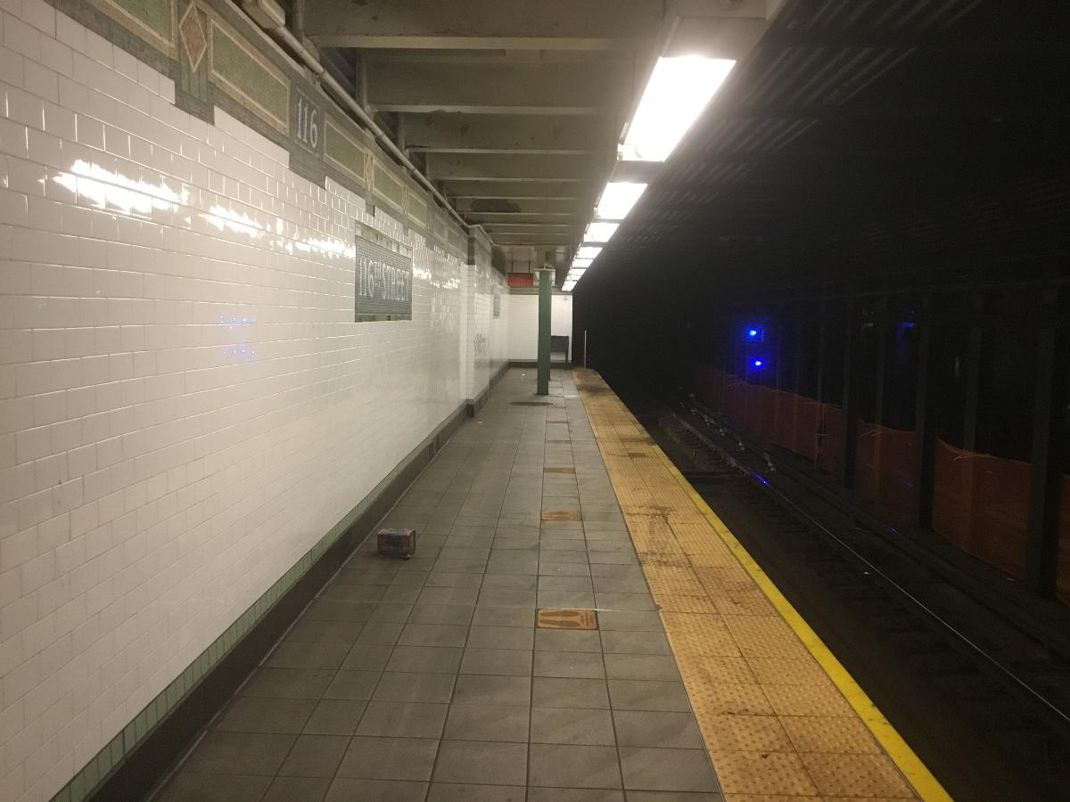 View of the 116th Street uptown platform 