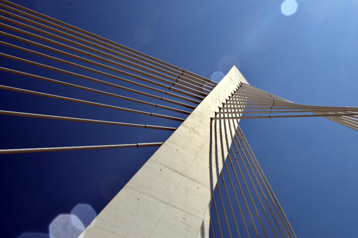 The Millennium Bridge in the city center of Podgorica, Montenegro 