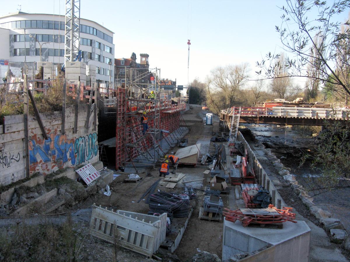 neue Widerlager für die Freiburger Kronenbrücke 