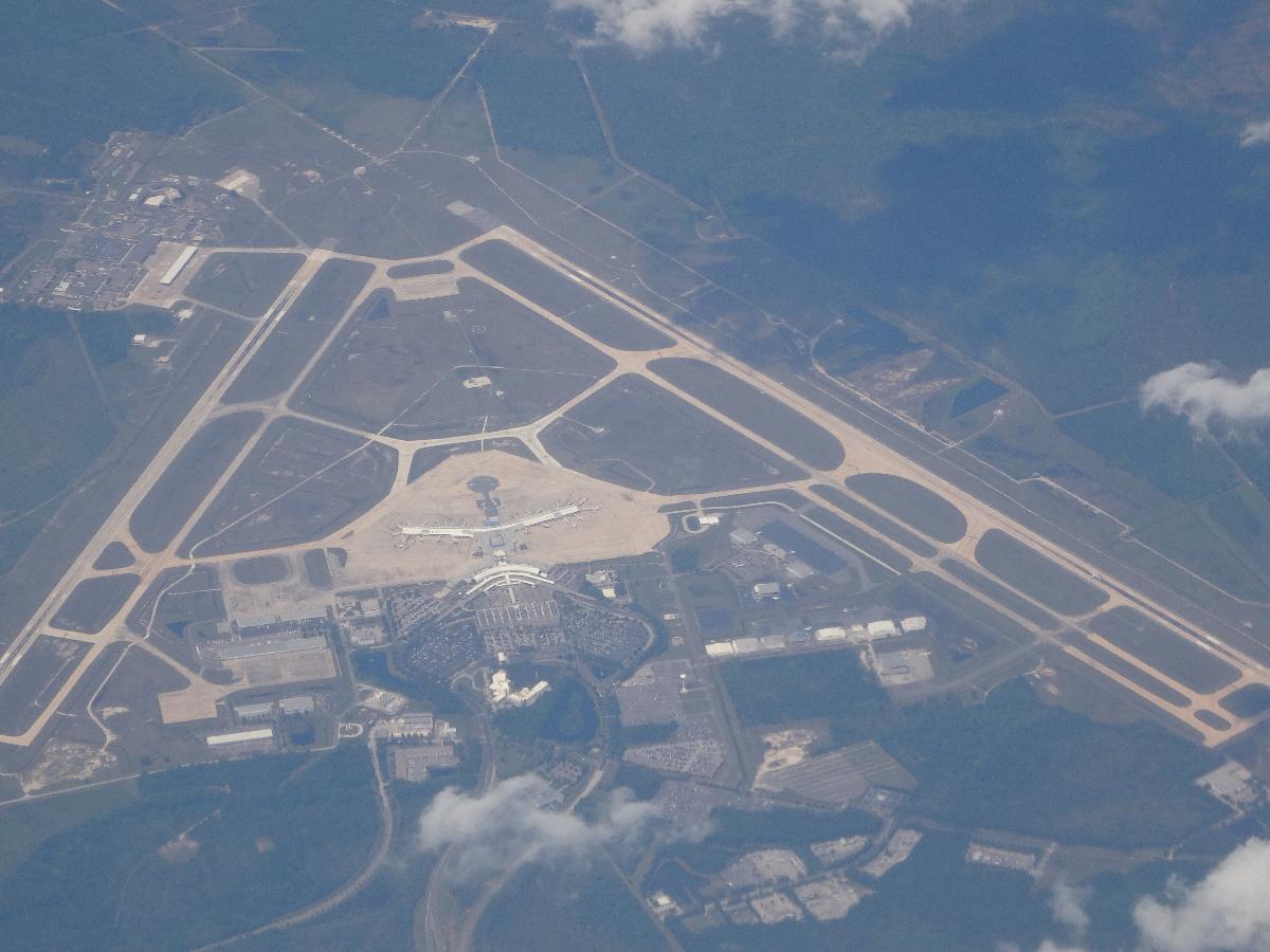 Aerial view of Jacksonville International Airport in Jascksonville, Florida 