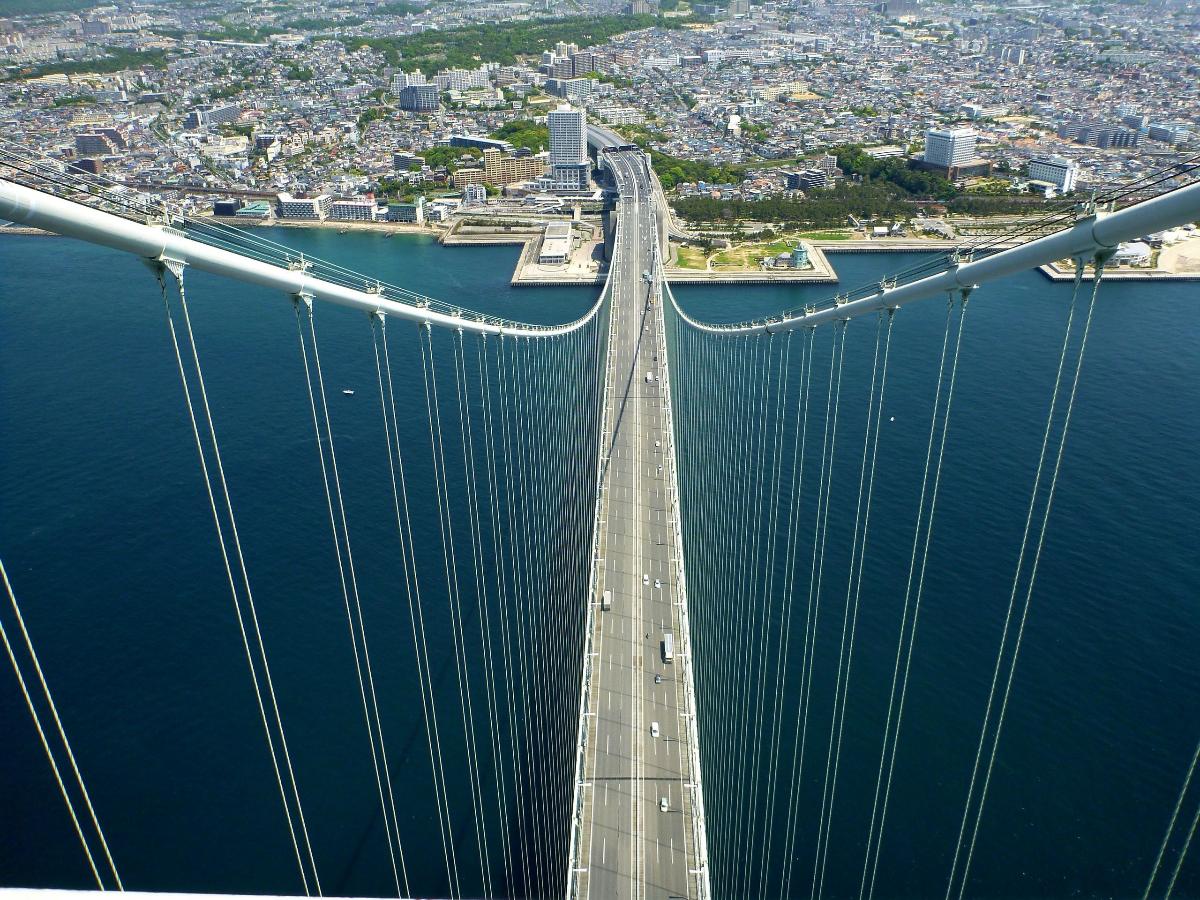 Akashi-Kaikyo Bridge in Hyogo 