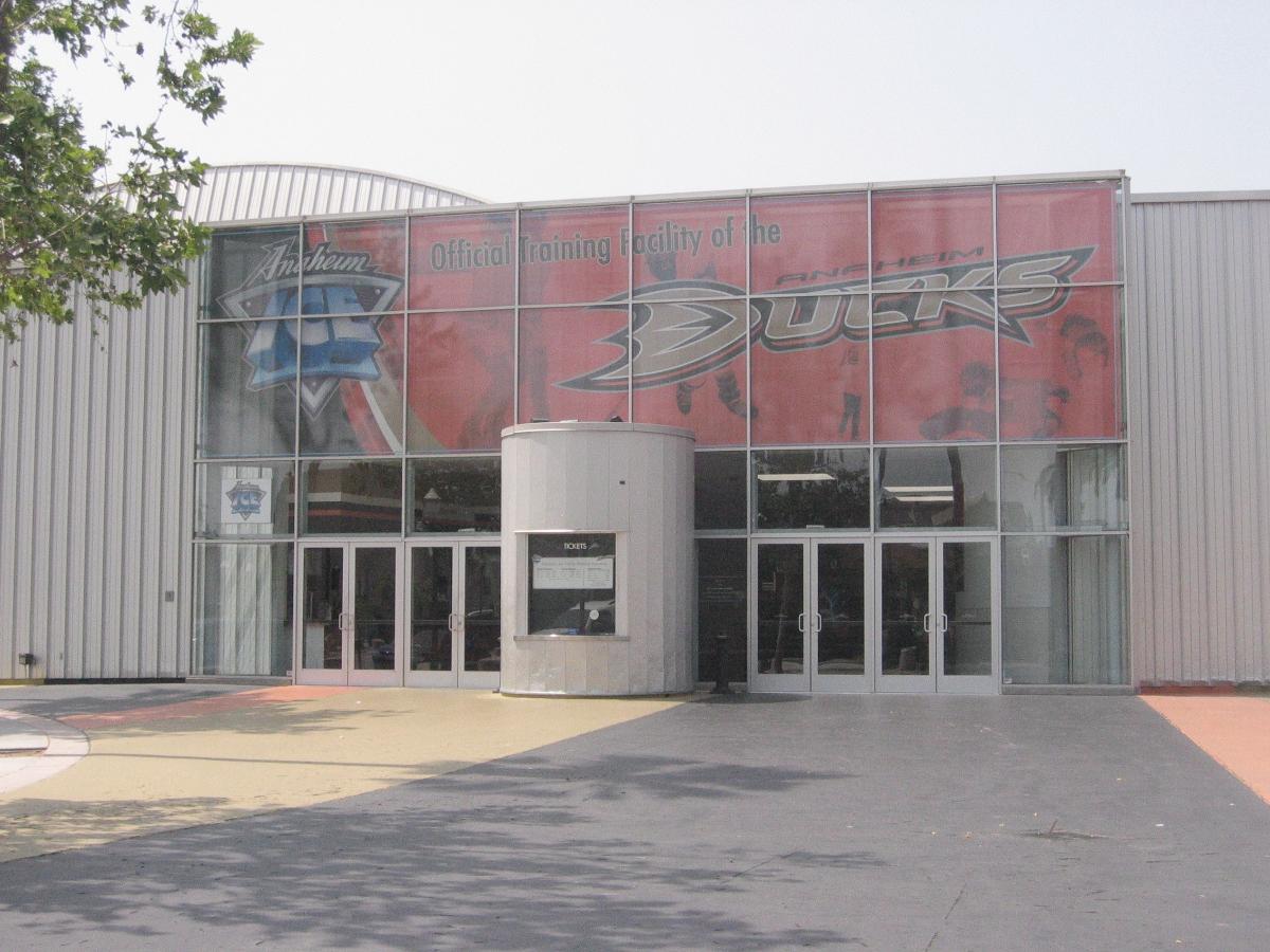 Exterior view of Anaheim Ice (formerly Disney Ice) 