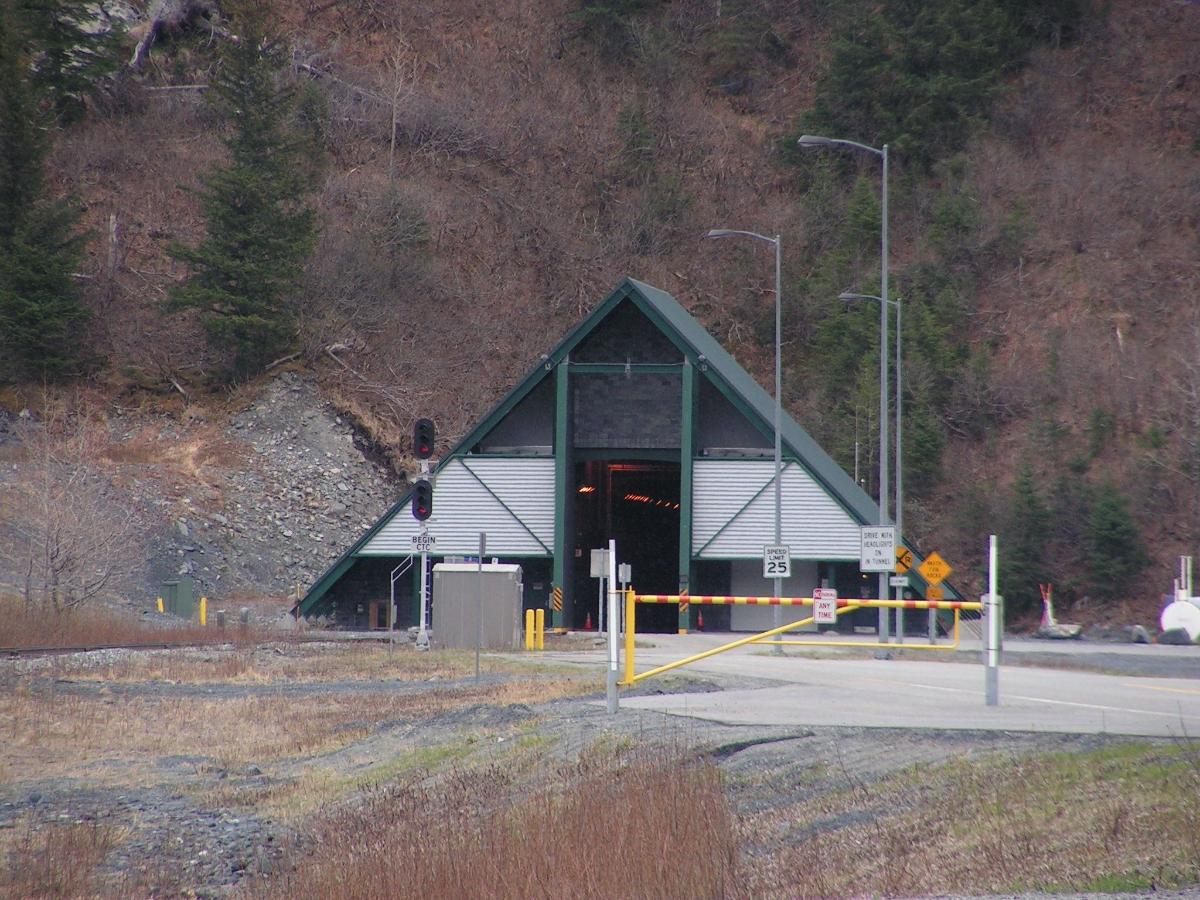 Anton Anderson Memorial Tunnel, near Whittier, Alaska West entrance.