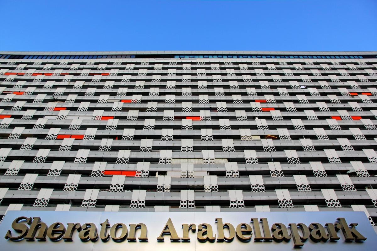 The facade of the Arabella Hochhaus in Munich 