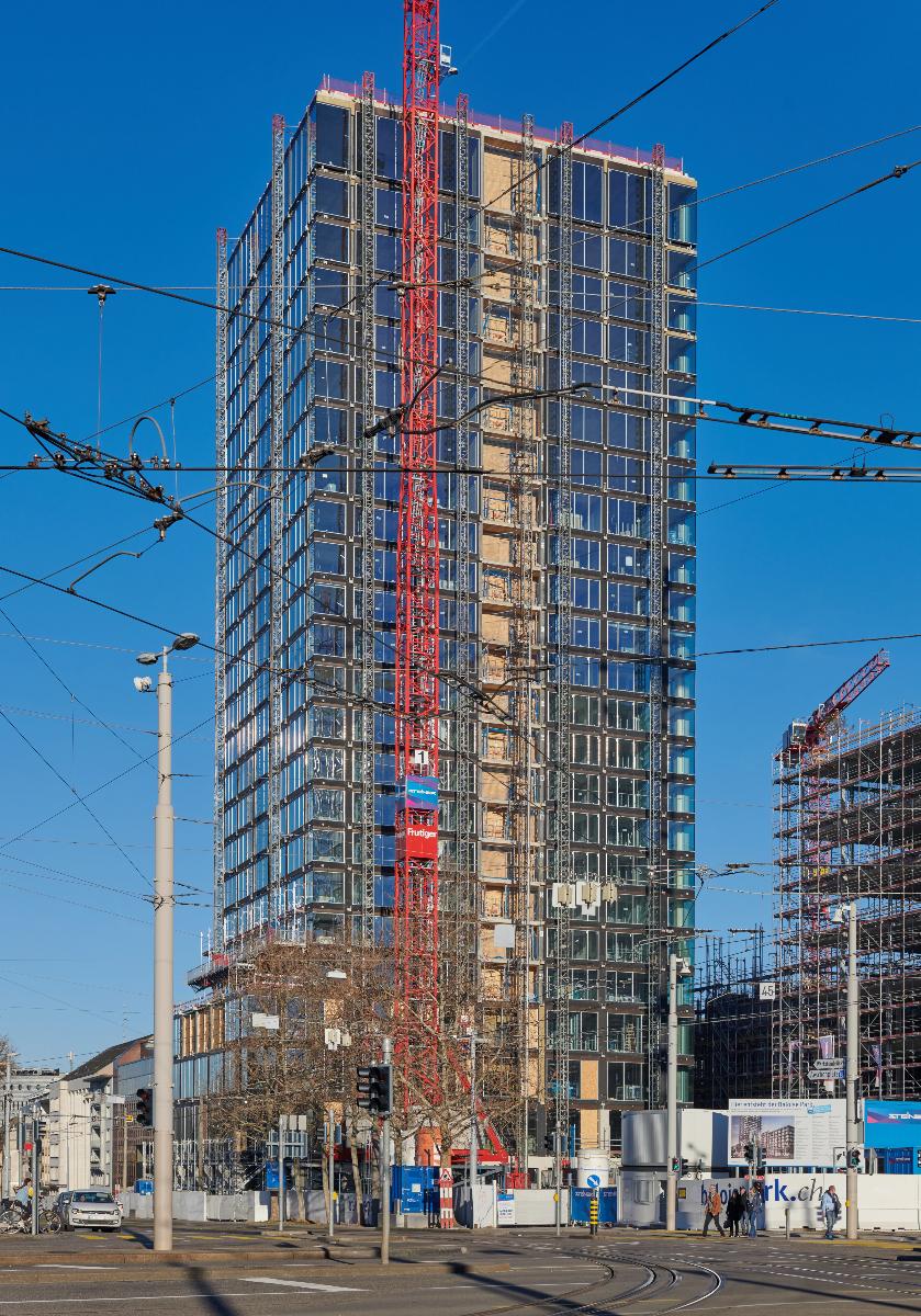 Baloise Hochhaus, Baufortschritt 17. Februar 2019 