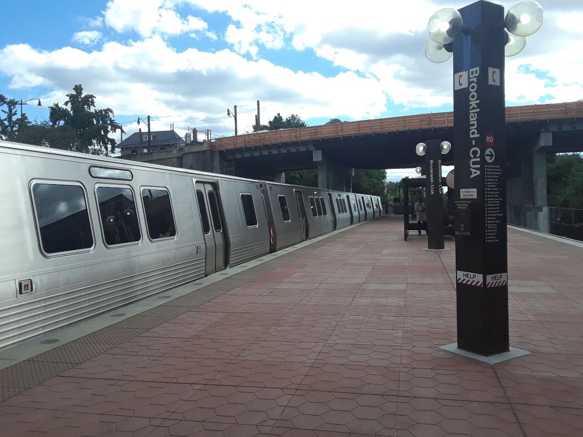 7000 series train at Brookland-CUA Metro station 