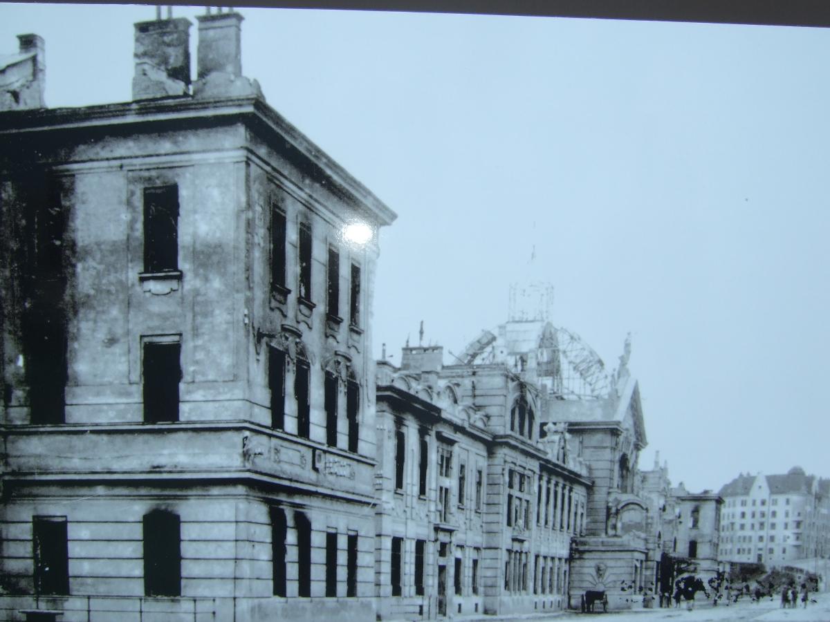 Destroyed during the retreat of the Russians building of the railroad station 