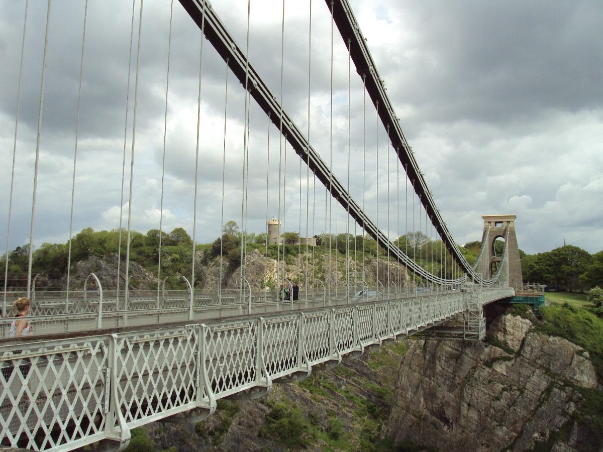 View from the side of the Clifton Suspension Bridge, Bristol. 