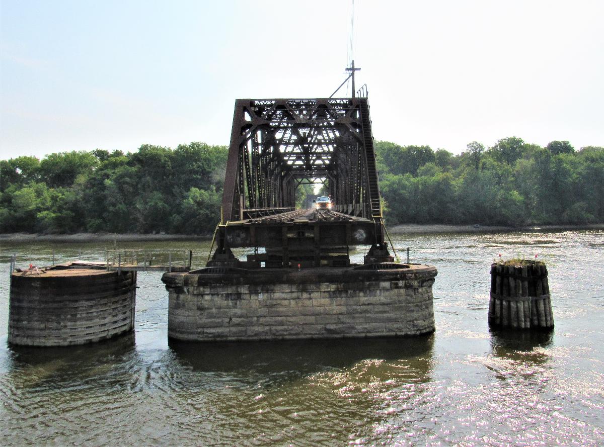 Clinton Railroad Bridge over the Mississippi River at Clinton, Iowa 