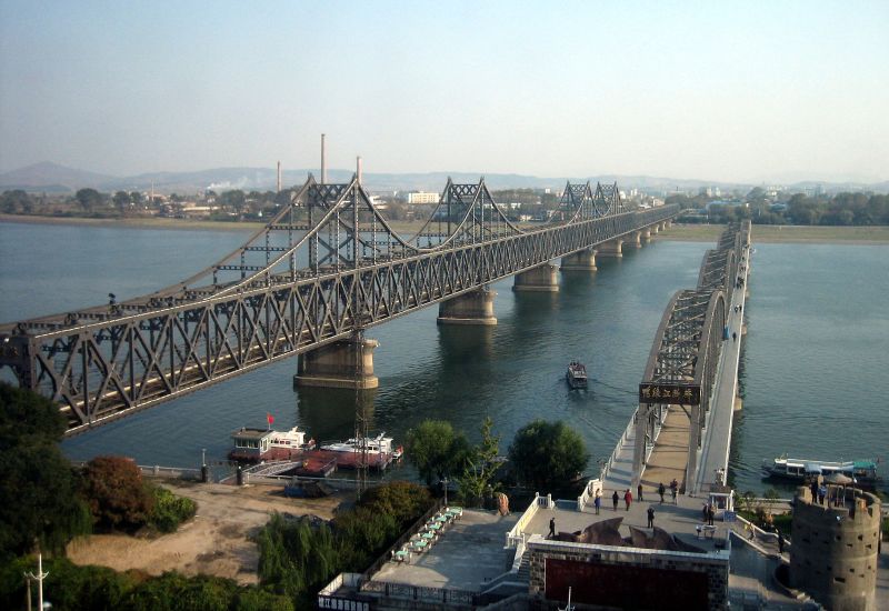 Chinesisch-Koreanische Freundschaftsbrücke & Yalubrücke Sinuiju 