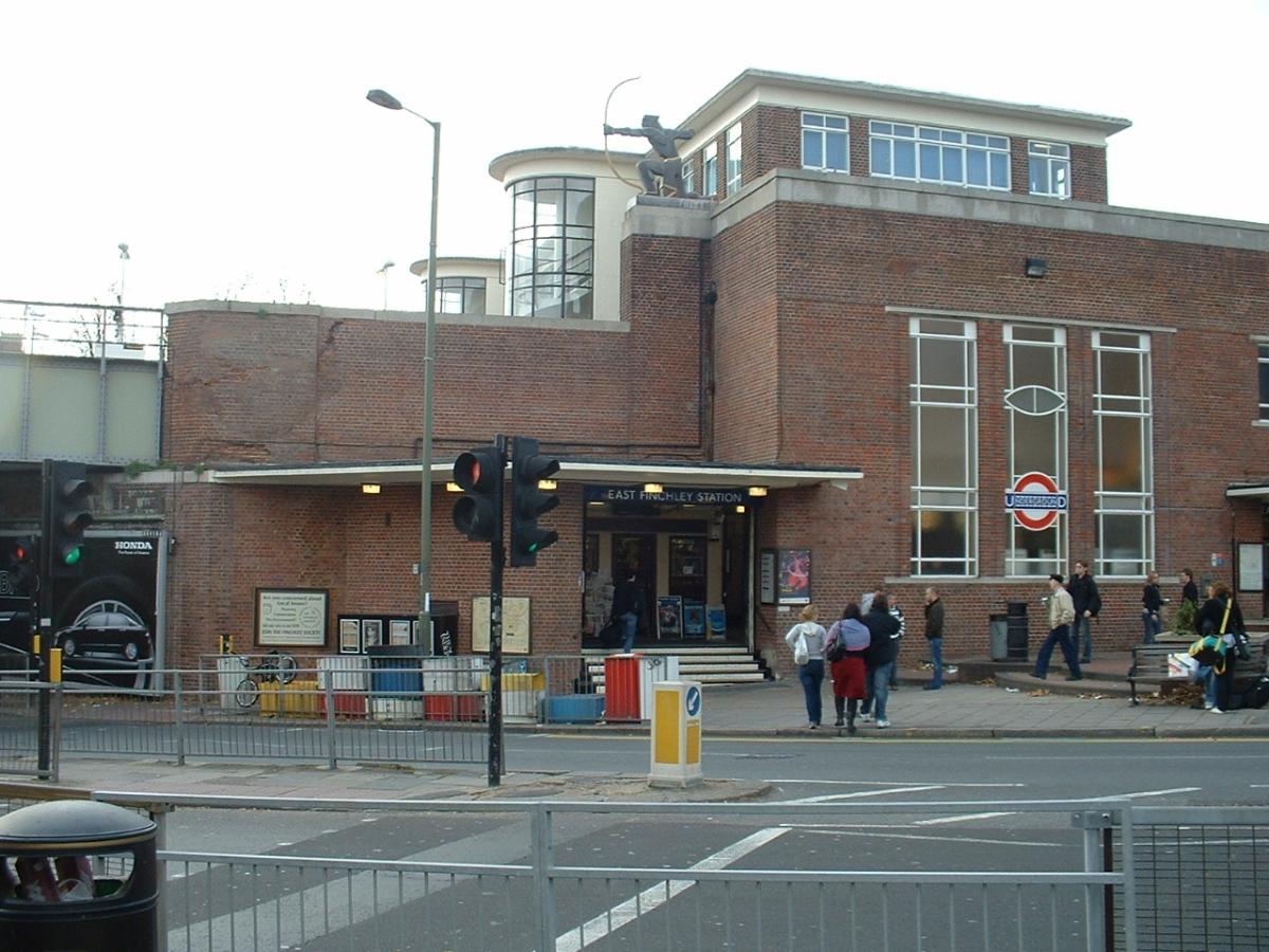 East Finchley tube station main entrance on High Road East Finchley 