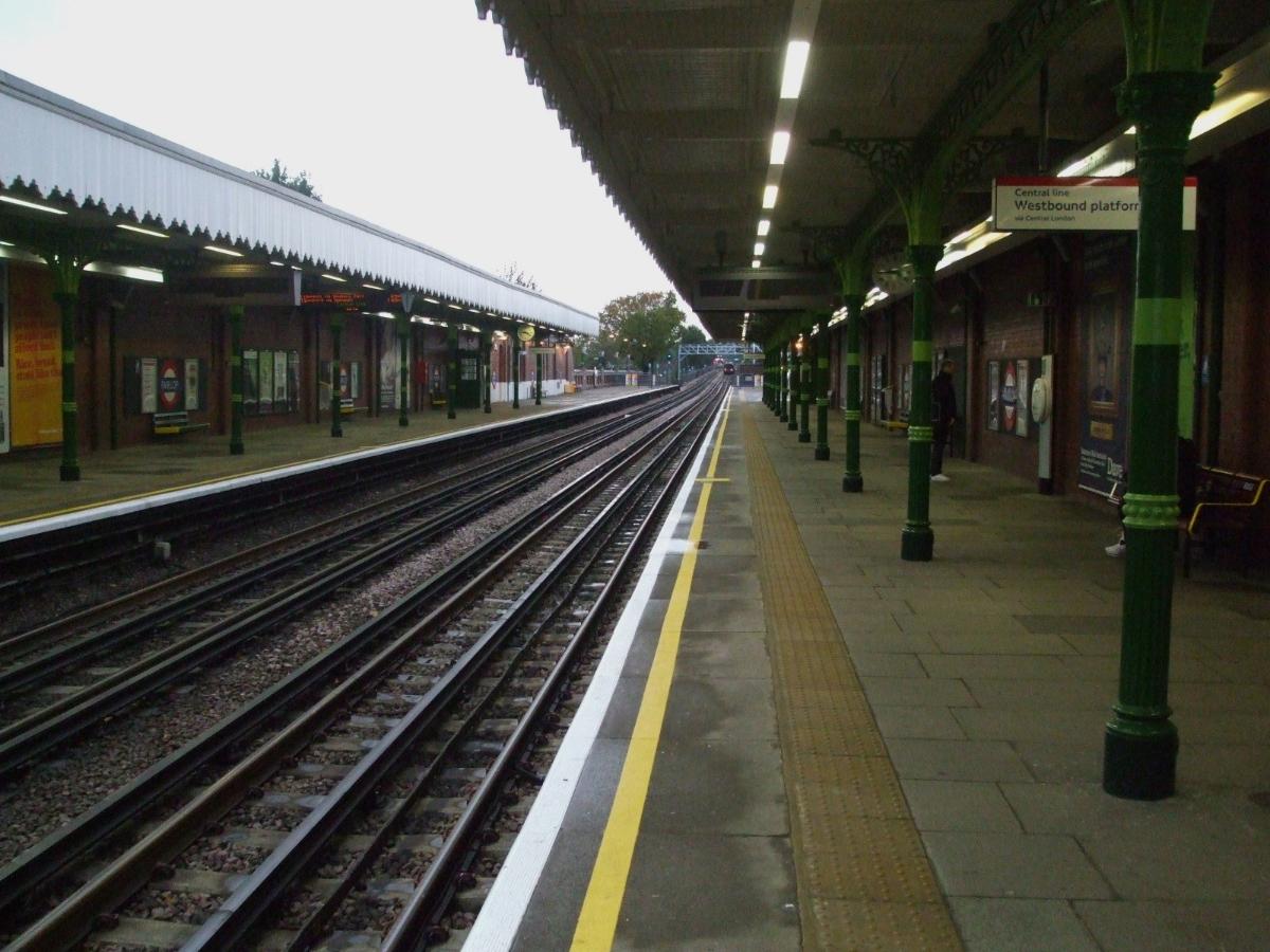 Fairlop tube station looking eastbound (actually north here) 