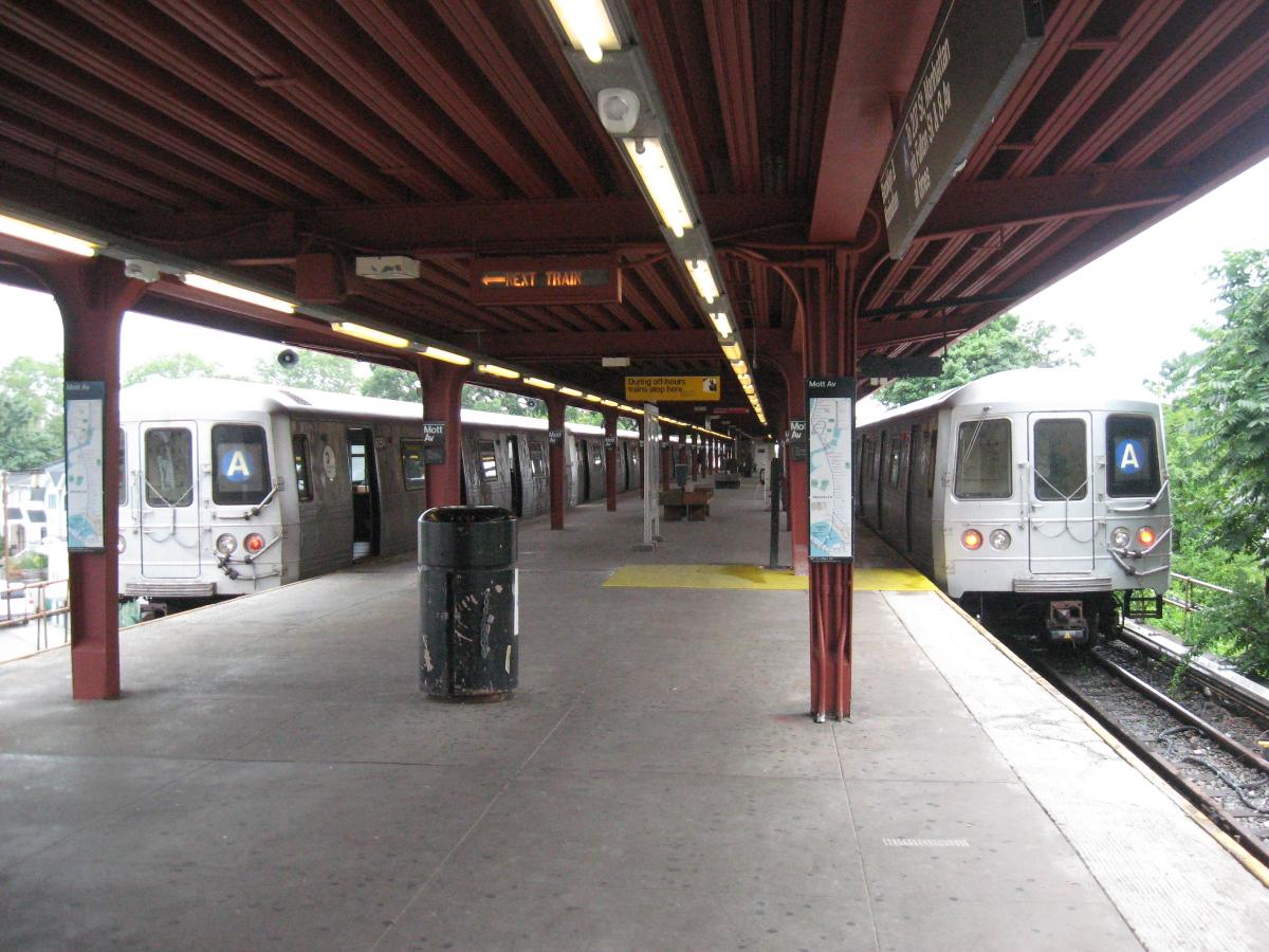 Two A-Trains at Far Rockaway-Mott Avenue station 