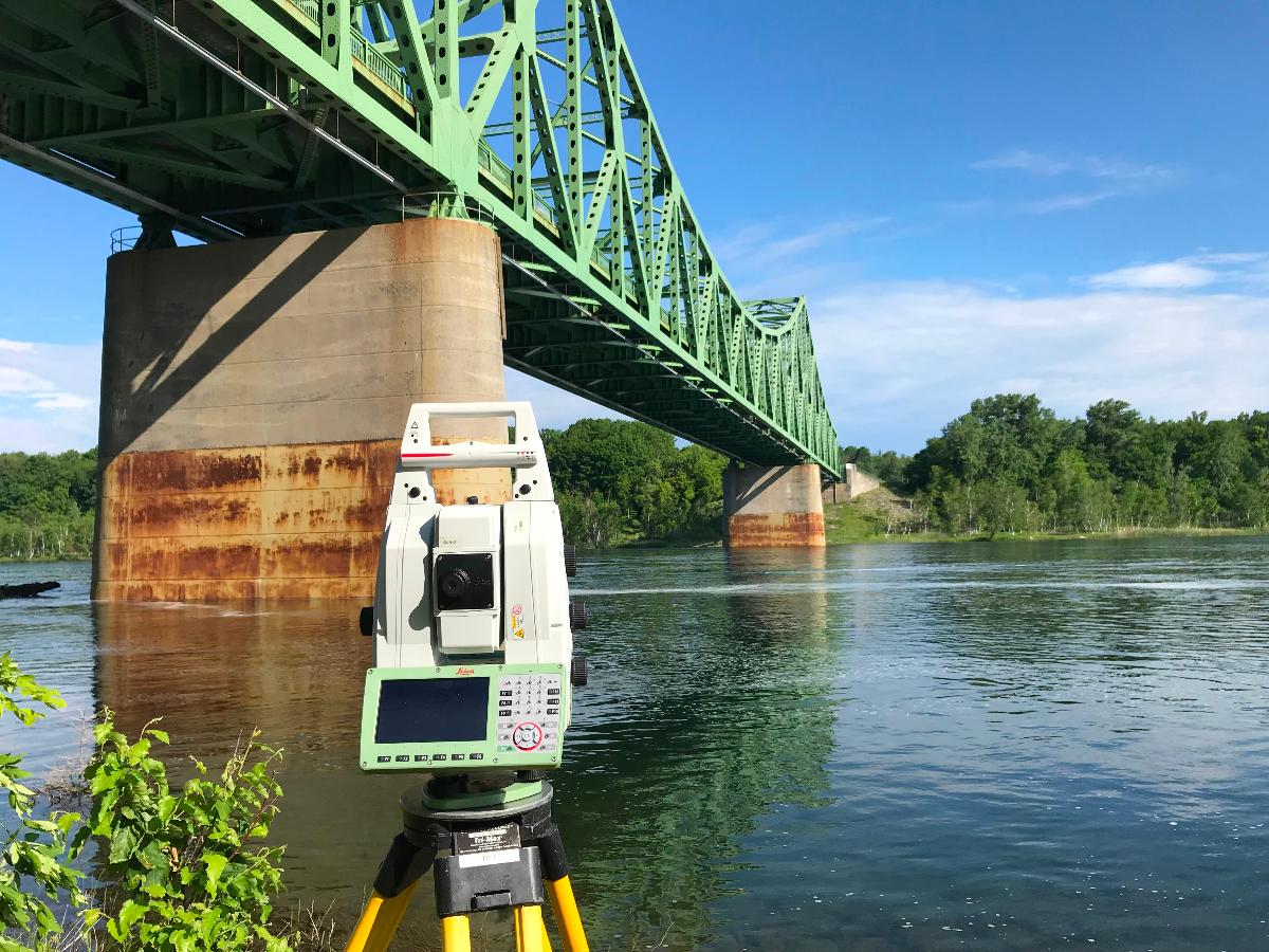 Barnhart Island Bridge over the Saint Lawrence River in Massena, New York Bridge Inspection utilizing fathometer surveying