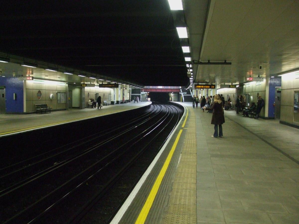 Fulham Broadway tube station looking westbound 