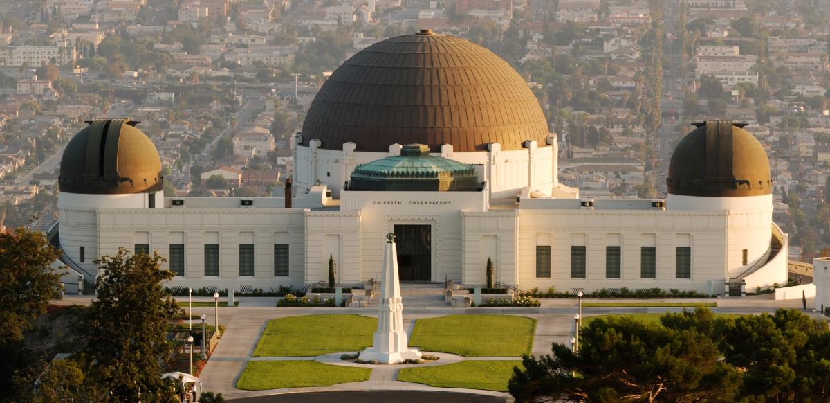 Griffith Observatory, sitting above Hollywood in Griffith Park, Los Angeles, California 