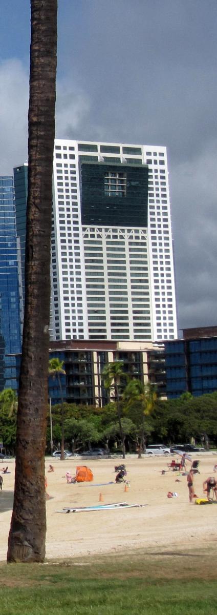 Hawaiki Tower, 88 Piikoi Street, Honolulu, Hawaii As seen from Magic Island