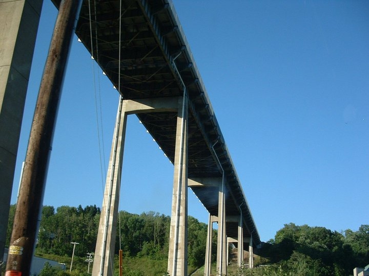 The underside of the I-476 bridge at Clarks Summit, PA 