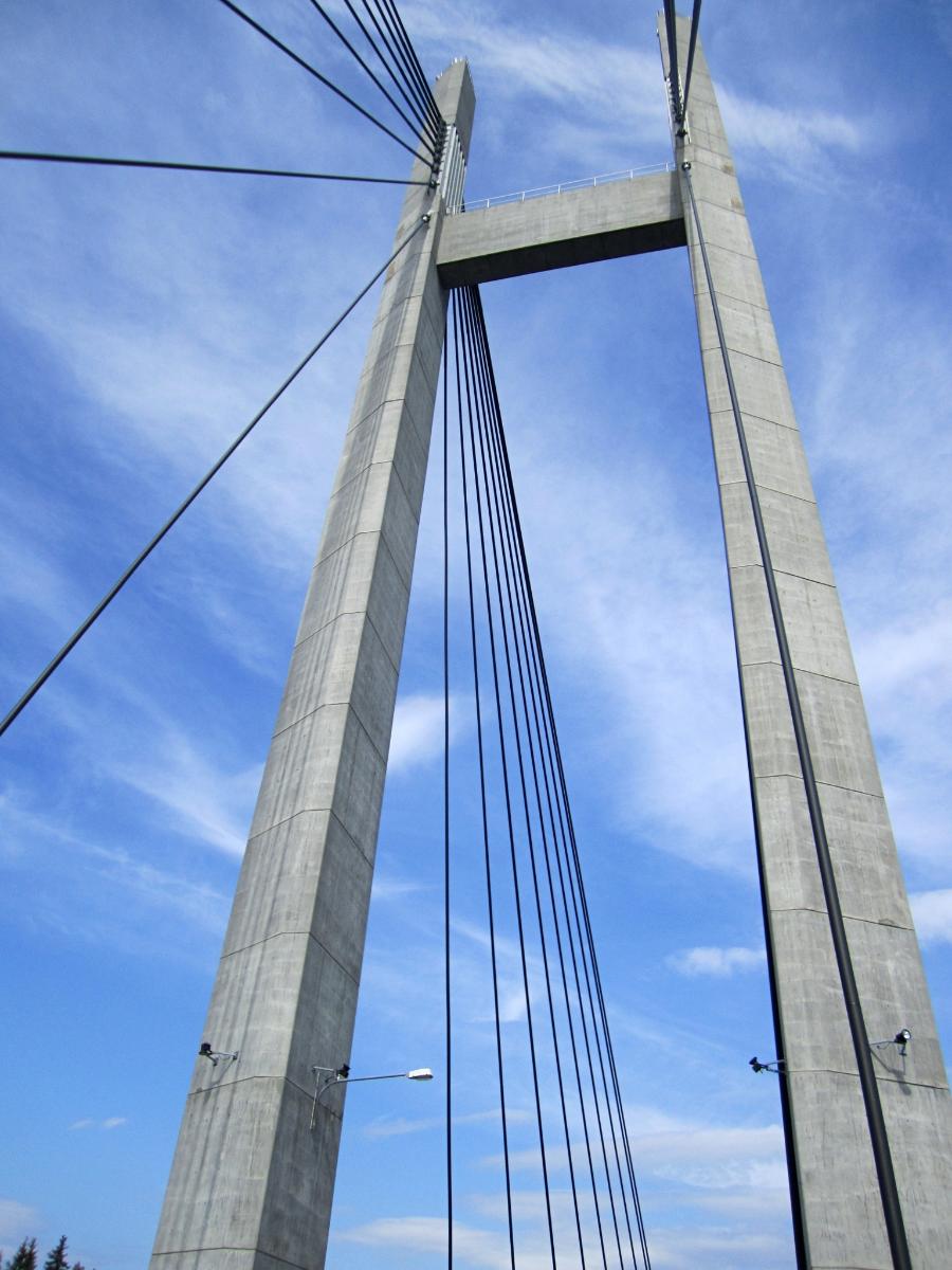 Pylon of Kärkisten silta bridge near Korpilahti, Finland 
