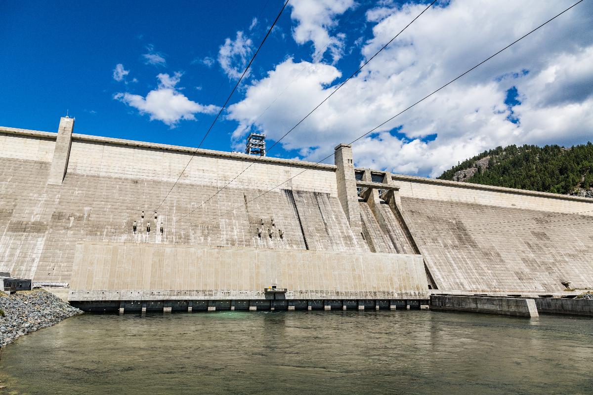The Libby Dam on the Kootenay River, creating Lake Koocanusa, in Libby, Montana 