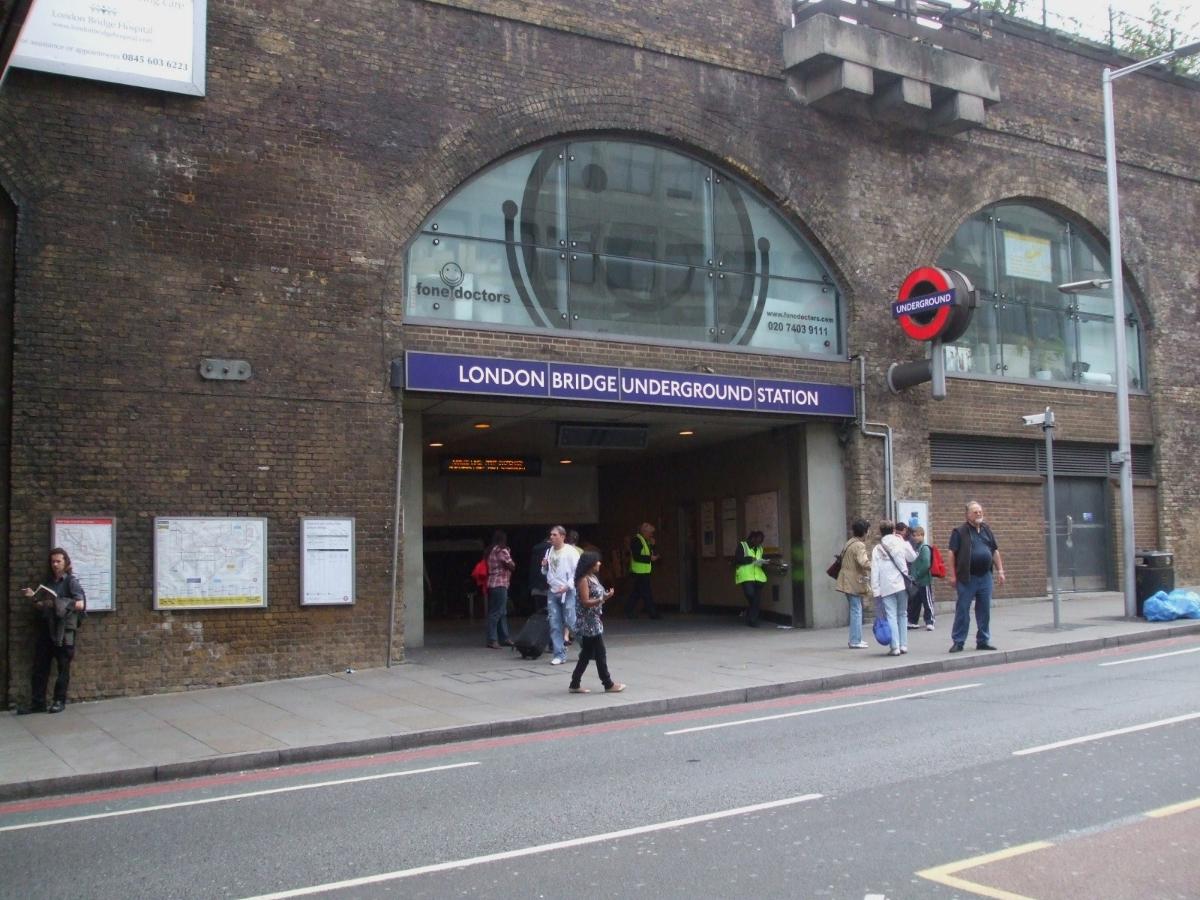 Entrance to London Bridge tube station on Tooley Street 