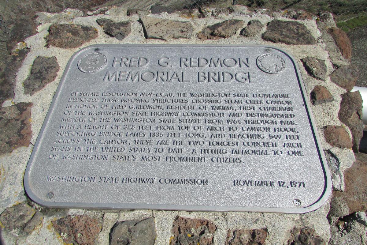 Memorial Plaque for the Fred G. Redmon Bridge 