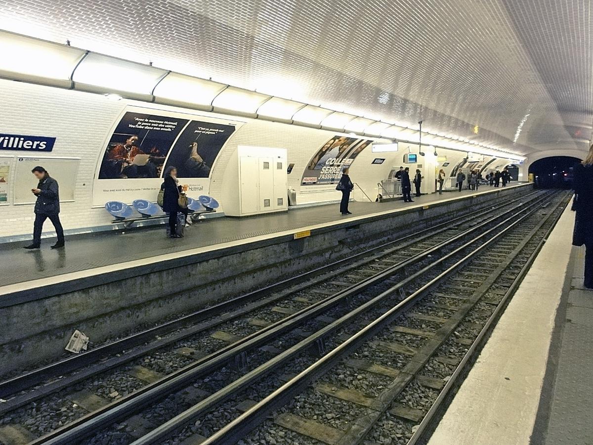 Station Villiers de la ligne 2 du métro de Paris, France 