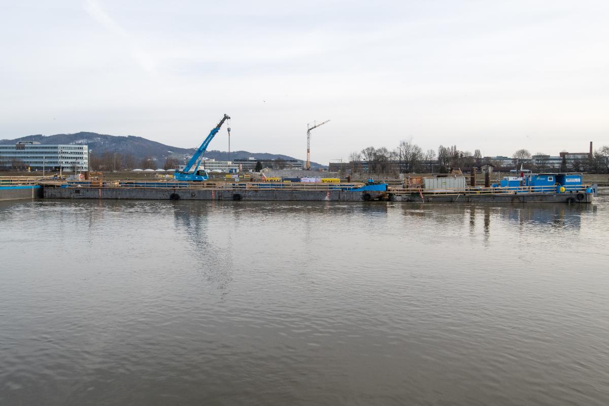 Neubau Eisenbahnbrücke über die Donau in Linz 