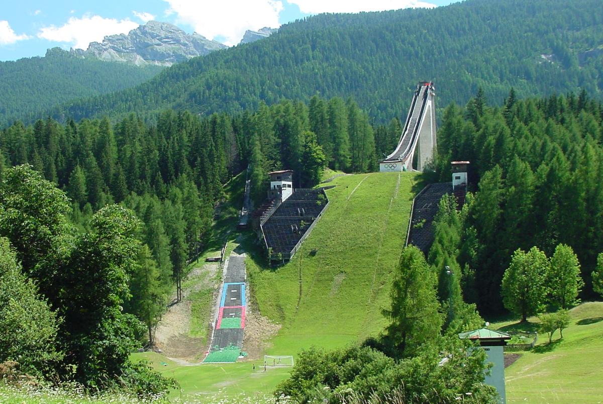 Trampolino Olimpico Italia Site of the Nordic Ski Jumping competitions during the 1956 Winter Olympics (NH K90 - NC K90/15).