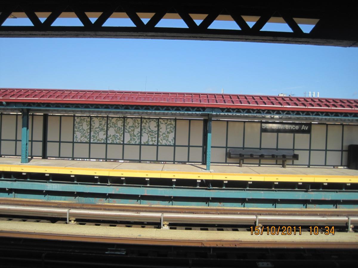 Rehabilitated platform at St. Lawrence Avenue with new artwork installed 
