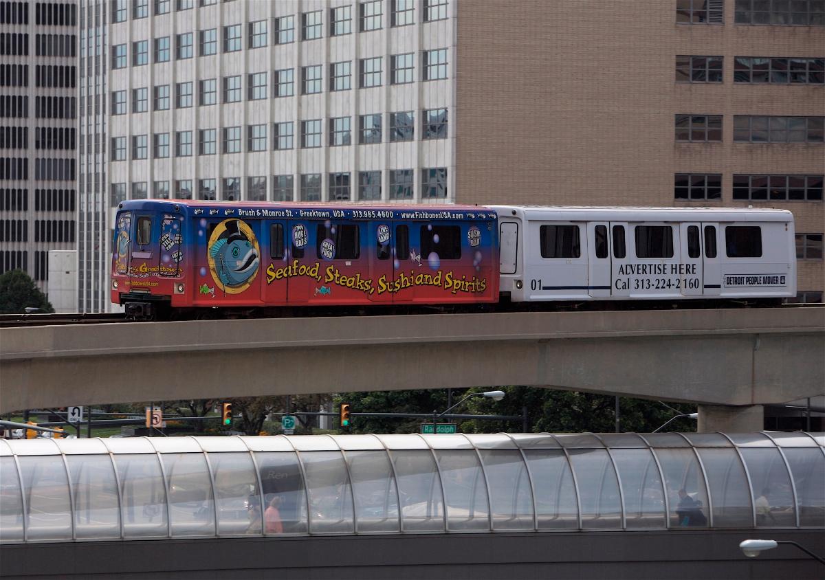 The Detroit People Mover from the Renisance Center. 