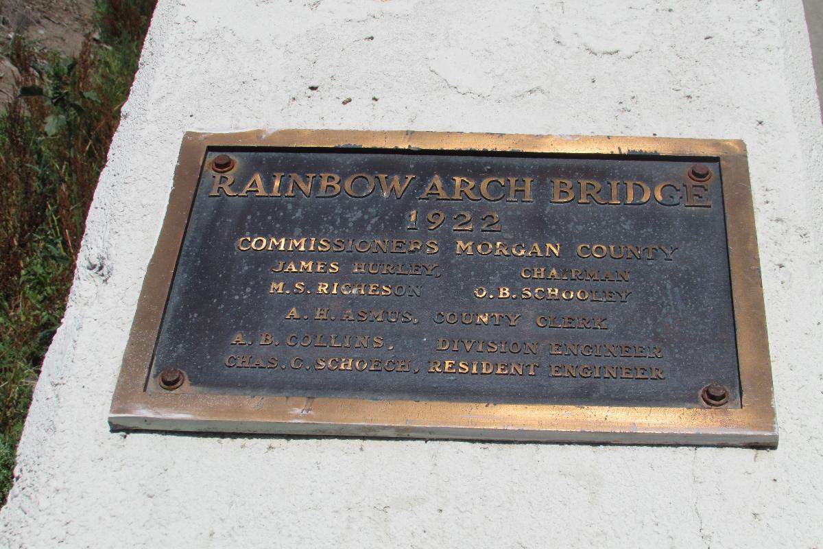 Rainbow Arch Bridge - Dedication plaque 