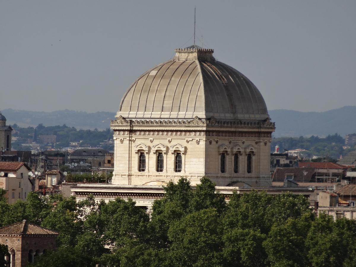 Rome synagogue dome view from the Aventine hill 