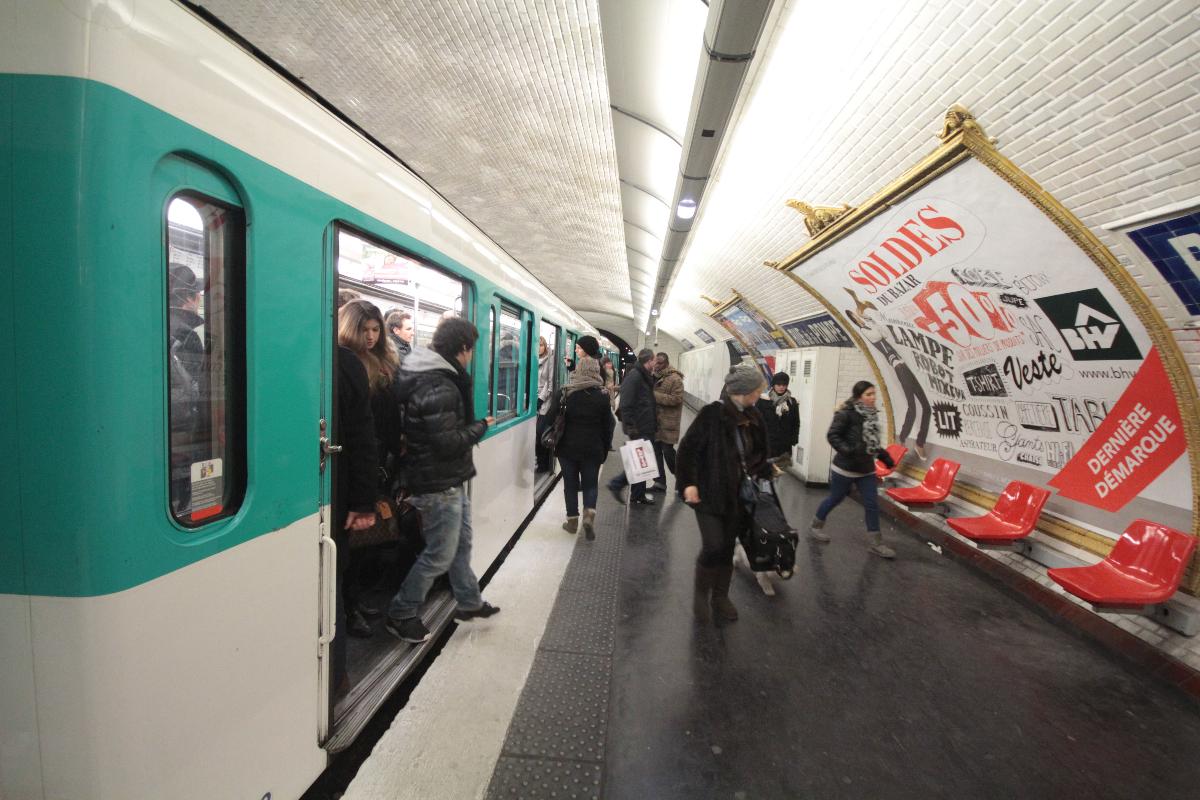 Metro station rue de la Pompe on Parisian metro line 9 
