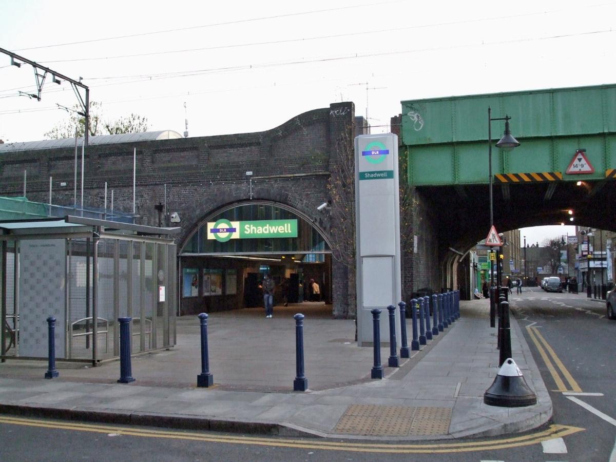 Shadwell DLR station northern entrance 