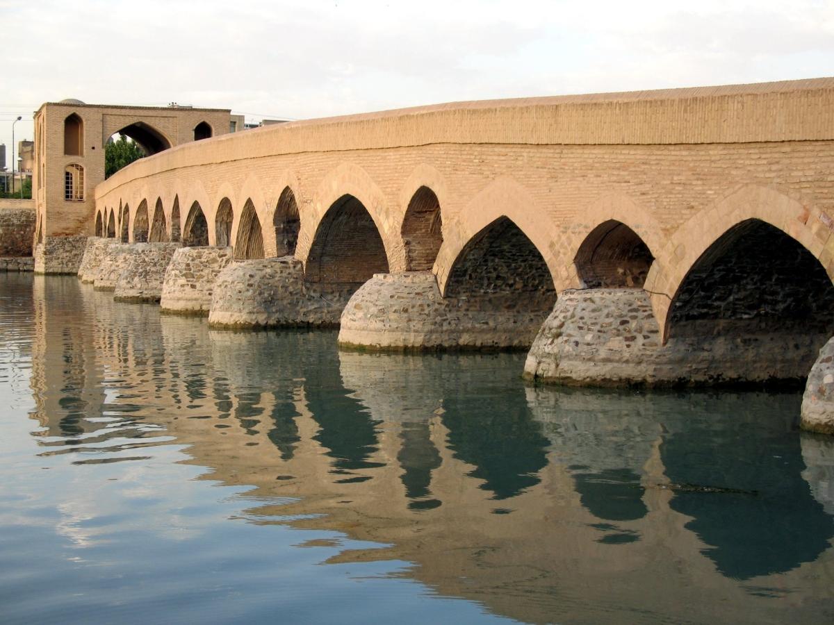 Shahrestan bridge near Isfahan is one of the oldest surviving bridges in Iran 