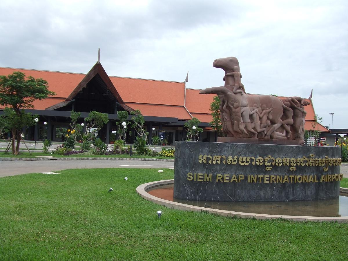 Entrance of Siem Reap International Airport and Overseas Terminal 
