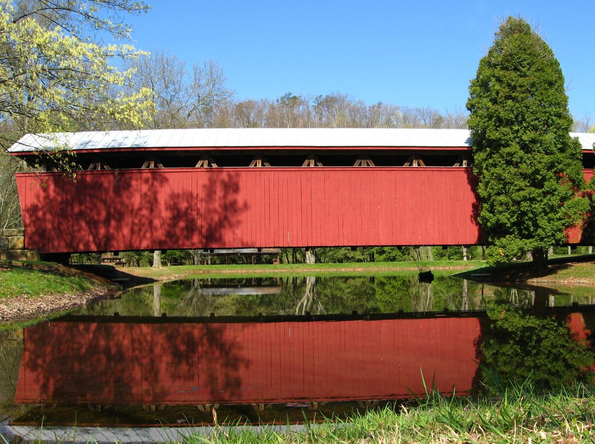 The Staats Mill Covered Bridge — at Cedar Lakes Conference Center located near Ripley, Jackson County, West Virginia 
