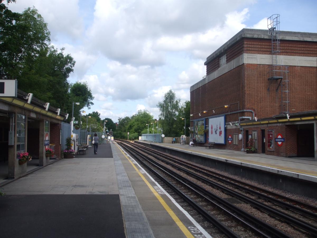 Looking westbound at Sudbury Hill tube station 