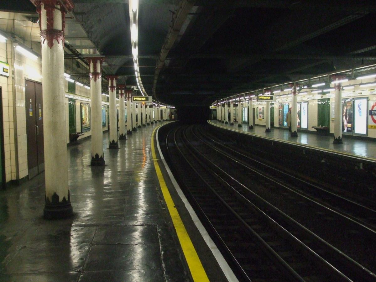 Temple tube station looking anticlockwise/eastwards 