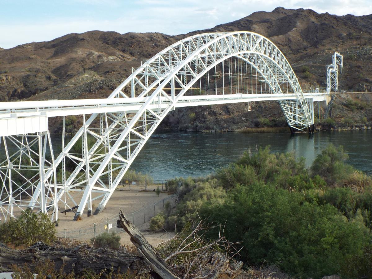 Historic NRHP Old Trails Bridge built in 1914 in Topock, Arizona 