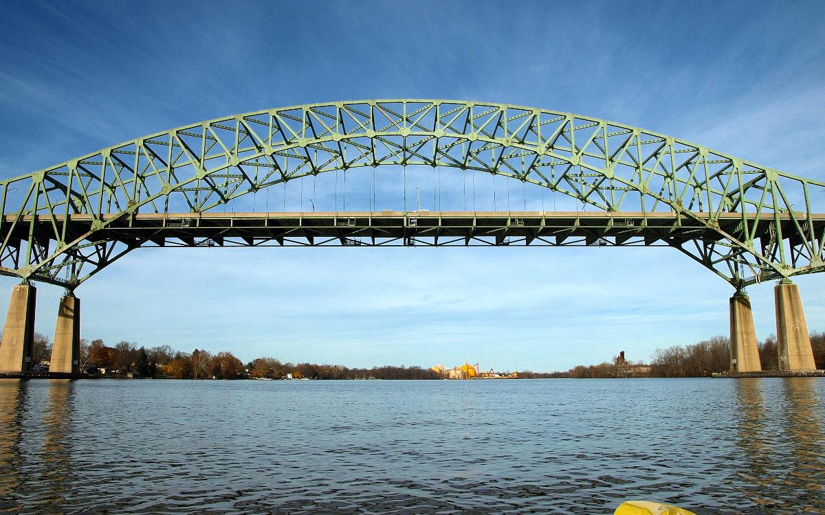 Delaware River - Turnpike Toll Bridge over the Delaware River Connects Bristol Township (PA) with Burlington Township (NJ)