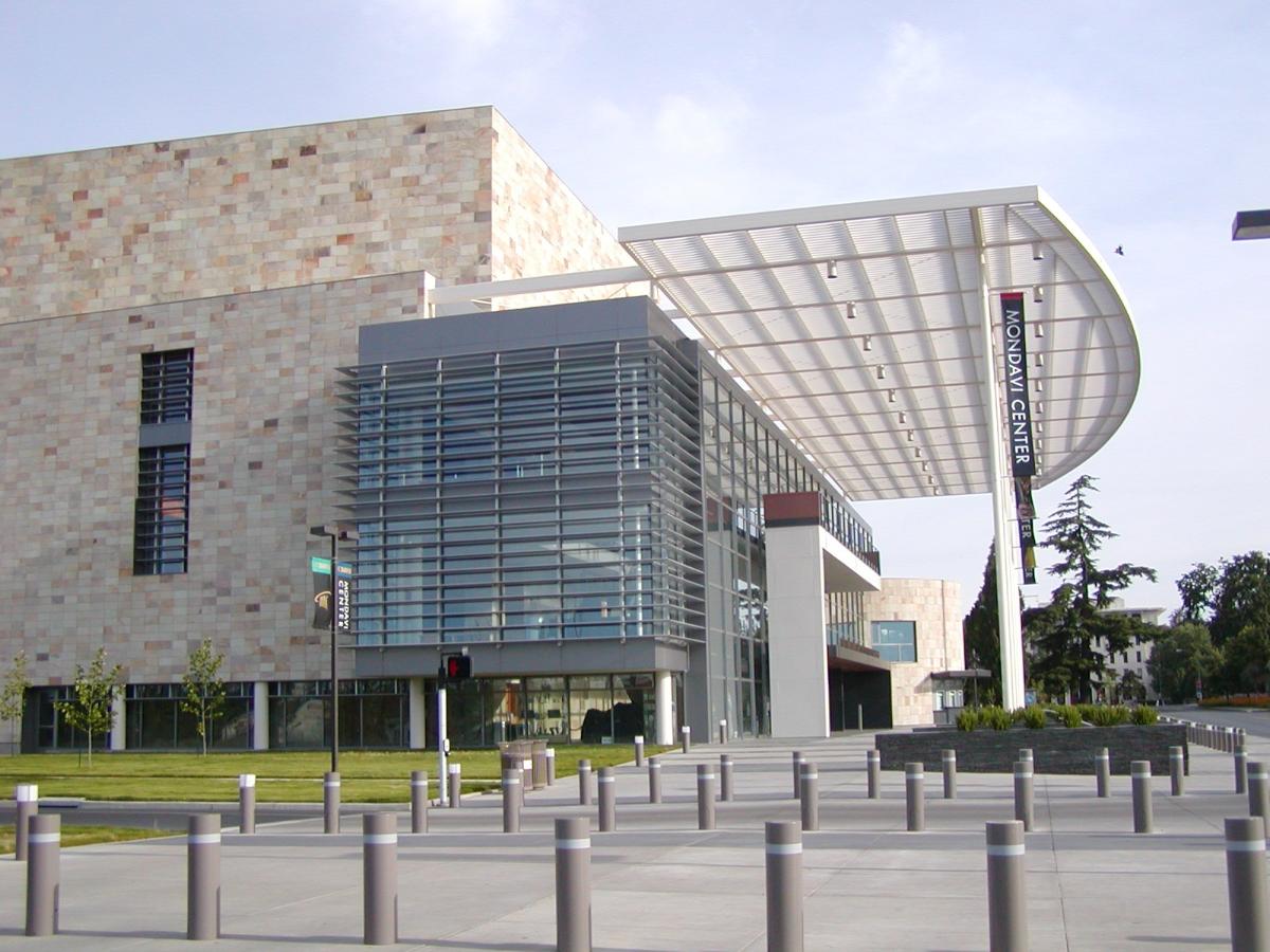 Mondavi Center for the Performing Arts, on the campus of the University of California, Davis The Mondavi Center offers a wide variety of world-class touring artists and speakers to UC Davis and the surrounding communities. These events include classical, jazz and folk concerts, theater, dance and comedy presentations and lectures.
; In addition to the regular season of performing arts, Mondavi Center also offers an Arts Education program that provides opportunities for audience members to learn more about an artist outside of the performance setting. Most outreach activities are free.
