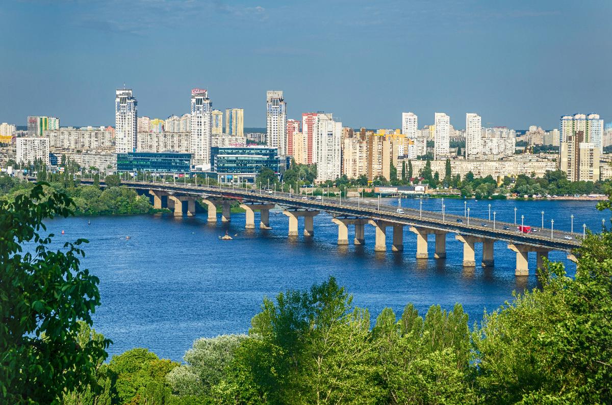 Paton Bridge in Kyiv, Ukraine 