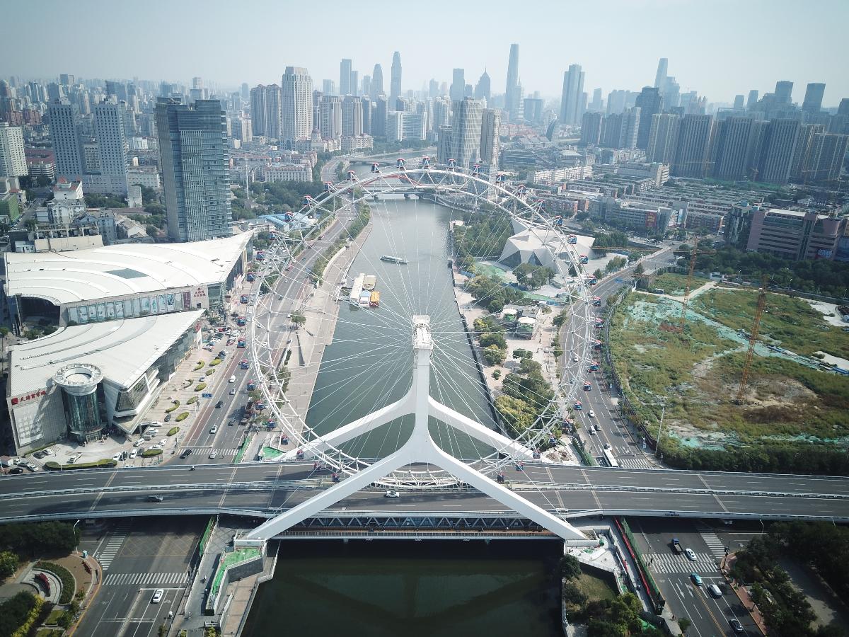 Tianjin Eye & Yong-Le Bridge 